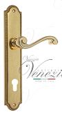 Дверная ручка Venezia на планке PL98 мод. Vivaldi (полир. латунь) под цилиндр