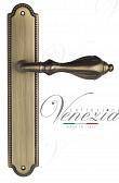 Дверная ручка Venezia на планке PL98 мод. Anafesto (мат. бронза) проходная